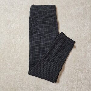 Liverpool Jeans Company Women's Plaid Slim Leg Pull‎ On Pants Gray Size 10